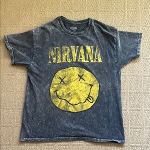 Nirvana Black and Yellow Graphic Tee.  Size large.